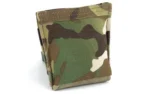 Blue Force Belt Mount Small Dump Pouch, multicam front view with folded opening