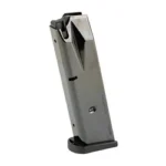Armscor ACT-MAG Ber 92, blued magazine in angled front view with black baseplate