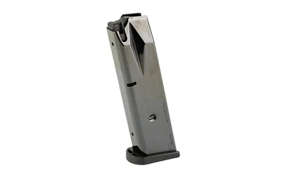 Armscor ACT-MAG Ber 92, blued magazine in angled front view with black baseplate