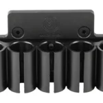 MIDWEST SHTGN STK 5 SHELL HOLDER BLK black shell holder, front view, five cylindrical loops