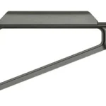Midwest Triangle Fixed Stock BLK, black left-side view with triangular frame and rubber buttpad
