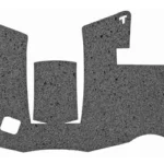 Talon grip for Glock 48/43X, black textured rubber adhesive pieces laid flat