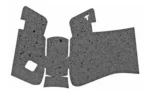 Talon grip for Glock 19 Gen5, black textured rubber adhesive pieces laid flat