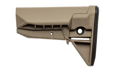 Bravo Company BCM Gunfighter Stock Mod 0 SOPMOD tan stock, right-side view with black buttpad