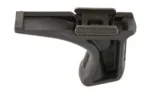 Bravo Company BCM GUNFIGHTER KNSTHTC GRP PIC BLK, black grip in angled side view with rail mount