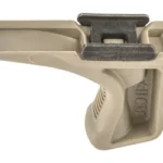 Bravo Company BCM GUNFIGHTER KNSTHTC GRP PIC FDE, tan grip in angled side view with rail mount