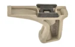 Bravo Company BCM GUNFIGHTER KNSTHTC GRP PIC FDE, tan grip in angled side view with rail mount
