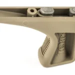Bravo Company BCM GUNFIGHTER KNSTHTC GRP KEY FDE, tan grip in top-side view with two fasteners