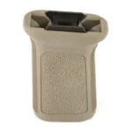 Bravo Company BCM GUNFIGHTER VERT GRP PIC MOD3 FDE tan front view with textured grip and rail mount