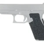 TALON EVO grip for Glock full size, black textured grip panels fitted on a gray pistol outline