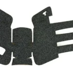 TALON GRP FOR GLOCK 19 GEN4 MED SND black textured grip pieces, top view