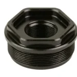 BREEK DT UNI SUP HUB black, angled top view with central threaded opening and threaded exterior