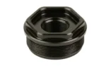 BREEK DT UNI SUP HUB black, angled top view with central threaded opening and threaded exterior