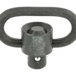 TROY Industries TRY S.S. Q.D. swivel, black front view with oval loop and push button