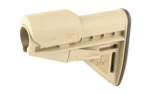 Bravo Company BCM Stock Mod 3 tan stock, right-side view with cheek riser and black buttpad