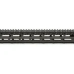 Bravo Company BCM Gunfighter MCMR Rail black handguard, right-side view with top rail and M-LOK slots