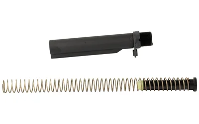 Bravo Company BCM MK2 RECOIL MITIGATION MOD1 T2, black tube, spring and buffer laid out separately