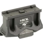 Bravo Company BCM LOWER 1/3 A/T MOUNT T2 BLK, black mount in angled front view with clamp and top screws