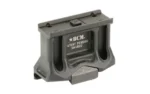 Bravo Company BCM 1.93" A/T MOUNT T2 BLK, black mount in angled front view with clamp and top screws