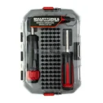 REAL AVID SMART TORQ/DRIVER 83PC SET red and black drivers and bits in clear case