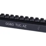 GG&G STANDARD AR15/M16 SCOPE RAIL black, angled side view with slotted top rail