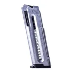 American Tactical M-1911 blued magazine in front view with visible follower spring
