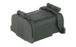 GG&G EOTECH lens cover for XPS, black angled front view with two hinged covers