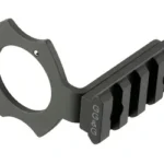 GG&G Mossberg 590 Flashlight Mount, black angled view with circular mount and accessory rail