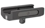 GG&G HARRIS BIPOD ADAPTER black, angled side view with recessed lever and mounting stud