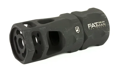 primary-16436 PHASE5 FATMAN HEX BRAKE 7.62 BLK black angled view with hexagonal body and multiple side ports