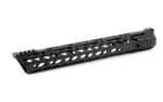 PHASE5 LPSN15 MLOK FF QUAD RAIL black rail in angled side view with vented slots and top rail