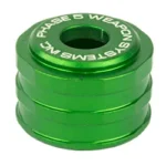PHASE5 SHOTGUN MAG FOLLOWER green, angled top view with grooved sides and marked top