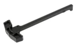PHASE5 DUAL LATCH CHRG HNDL AR15 black, angled view with extended shaft and dual latches