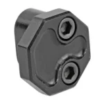 PHASE5 OVERSIZED MAG RELEASE BLK, front angled view with textured face and two screws