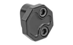 PHASE5 OVERSIZED MAG RELEASE BLK, front angled view with textured face and two screws
