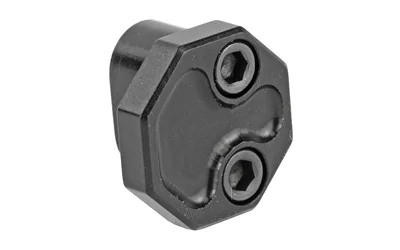 primary-16470 PHASE5 OVERSIZED MAG RELEASE BLK, front angled view with textured face and two screws