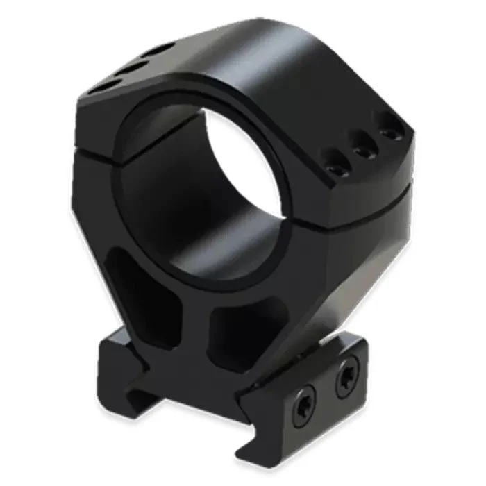 primary-1650 BURRIS XTR RINGS, black single scope ring in three-quarter view with rail mount