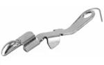 GHOST STS EXT SLIDE RELEASE FOR GLK, silver metal slide release with curved lever, angled view