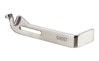 primary-16504 Ghost Angel 3.0 Connector for Glock, silver angled side view with cutout and Ghost marking