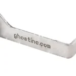 GHOST STANDARD 3.5 DI CNCT FOR GLK silver connector side view with bent ends and ghostinc.com marking
