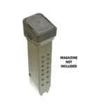 GHOST LOVIZ MOAB +4 FOR GLOCK 17 olive magazine extension mounted on a magazine, angled view