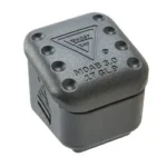 GHOST MOAB +6 FITS PMAG 17 dark gray magazine extension with marked top, angled view