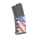 Mission First Tactical MFT EXTREME DUTY magazine, black view with distressed US flag design