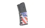 Mission First Tactical MFT EXTREME DUTY magazine, black view with distressed US flag design