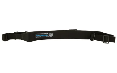 BL FORCE PAD VICKERS SLNG MTL HW BLK black padded sling, laid flat with metal hardware