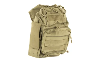 NCSTAR VISM FIRST RESP UTL BAG tan bag, front view with handle, straps and zippered pockets