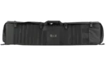 NCSTAR Rifle Case Shooting Mat black, open side view with carry handle and padded panels