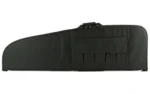 NCSTAR SCOPED RFL CASE black soft rifle case, side view with carry handle and exterior pocket