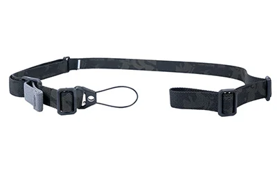 Blue Force Gear Standard AK Sling, Multicam Black laid flat with buckles and loop attachment
