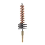 NCSTAR AR15 CHAMBER BRUSH, bronze and black bristle brush in front view with brass stem